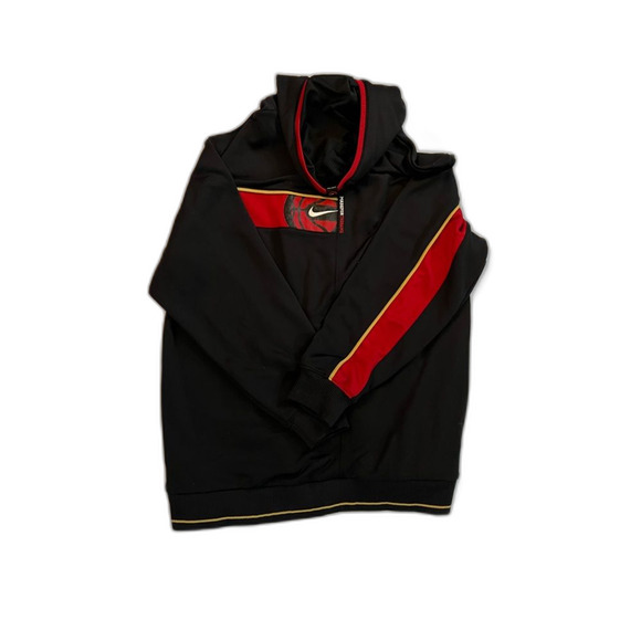 Nike Hoops Hoodie Black Red Gold - Picture 3 of 3